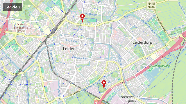 Kaart van Nederland met WRTC-locaties